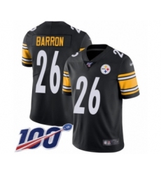 Men's Pittsburgh Steelers #26 Mark Barron Black Team Color Vapor Untouchable Limited Player 100th Season Football Jersey