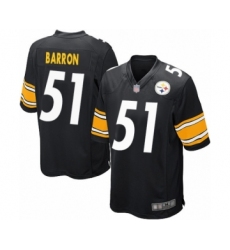 Men's Pittsburgh Steelers #51 Mark Barron Game Black Team Color Football Jersey