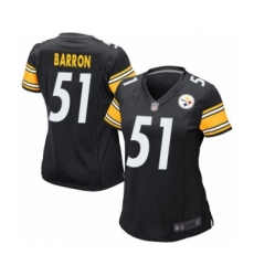 Women's Pittsburgh Steelers #51 Mark Barron Game Black Team Color Football Jersey