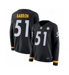 Women's Pittsburgh Steelers #51 Mark Barron Limited Black Therma Long Sleeve Football Jersey