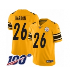 Youth Pittsburgh Steelers #26 Mark Barron Limited Gold Inverted Legend 100th Season Football Jersey