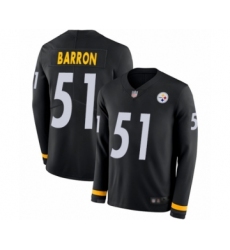 Youth Pittsburgh Steelers #51 Mark Barron Limited Black Therma Long Sleeve Football Jersey