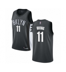 Men's Brooklyn Nets #11 Kyrie Irving Authentic Gray Basketball Jersey Statement Edition