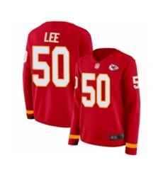 Women's Kansas City Chiefs #50 Darron Lee Limited Red Therma Long Sleeve Football Jersey