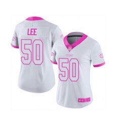 Women's Kansas City Chiefs #50 Darron Lee Limited White  Pink Rush Fashion Football Jersey