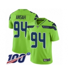 Youth Seattle Seahawks #94 Ezekiel Ansah Limited Green Rush Vapor Untouchable 100th Season Football Jersey