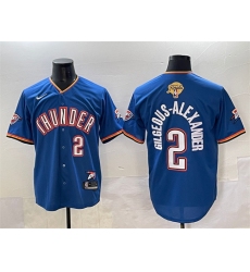 Men's Oklahoma City Thunder #2 Shai Gilgeous-Alexander Blue 2025 Finals Vapor Stitched Baseball Jersey