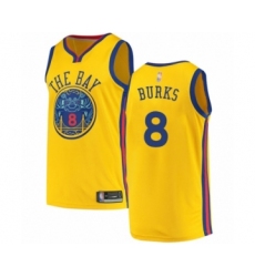 Youth Golden State Warriors #8 Alec Burks Swingman Gold Basketball Jersey - City Edition
