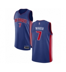 Men's Detroit Pistons #7 Thon Maker Authentic Royal Blue Basketball Jersey - Icon Edition