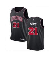 Youth Chicago Bulls #21 Thaddeus Young Swingman Black Basketball Jersey Statement Edition