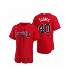 Men's Atlanta Braves #40 Mike Soroka Nike Red Authentic 2020 Alternate Jersey