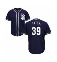 Men's San Diego Padres #39 Kirby Yates Replica Navy Blue Alternate 1 Cool Base Baseball Jersey