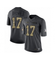 Men's New England Patriots #17 Antonio Brown Limited Black 2016 Salute to Service Football Jersey
