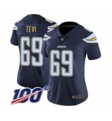 Women's Los Angeles Chargers #69 Sam Tevi Navy Blue Team Color Vapor Untouchable Limited Player 100th Season Football Jersey