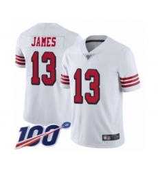 Men's San Francisco 49ers #13 Richie James Limited White Rush Vapor Untouchable 100th Season Football Jersey