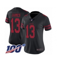 Women's San Francisco 49ers #13 Richie James Black Vapor Untouchable Limited Player 100th Season Football Jersey