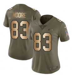 Women's Nike Seattle Seahawks #83 David Moore Limited Olive Gold 2017 Salute to Service NFL Jersey