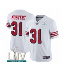 Men's San Francisco 49ers #31 Raheem Mostert Limited White Rush Vapor Untouchable Super Bowl LIV Bound Football Jersey