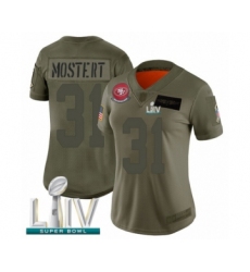Women's San Francisco 49ers #31 Raheem Mostert Limited Olive 2019 Salute to Service Super Bowl LIV Bound Football Jersey