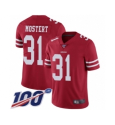 Youth San Francisco 49ers #31 Raheem Mostert Red Team Color Vapor Untouchable Limited Player 100th Season Football Jersey