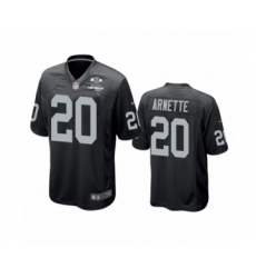 Men's Oakland Raiders #20 Damon Arnette Black 2020 Inaugural Season Game Jersey