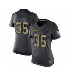 Women's Kansas City Chiefs #35 Charvarius Ward Limited Black 2016 Salute to Service Football Jersey