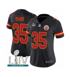 Women's Kansas City Chiefs #35 Charvarius Ward Limited Black Rush Vapor Untouchable Super Bowl LIV Bound Football Jersey
