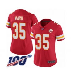 Women's Kansas City Chiefs #35 Charvarius Ward Red Team Color Vapor Untouchable Limited Player 100th Season Football Jersey