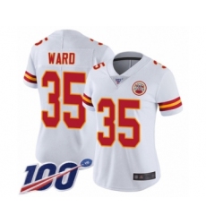 Women's Kansas City Chiefs #35 Charvarius Ward White Vapor Untouchable Limited Player 100th Season Football Jersey