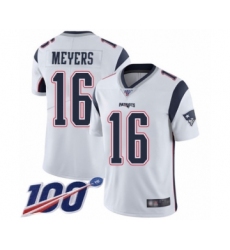 Youth New England Patriots #16 Jakobi Meyers White Vapor Untouchable Limited Player 100th Season Football Jersey