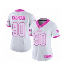 Women's New England Patriots #90 Shilique Calhoun Limited White Pink Rush Fashion Football Jersey