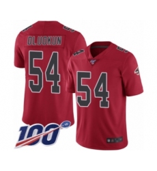 Men's Atlanta Falcons #54 Foye Oluokun Limited Red Rush Vapor Untouchable 100th Season Football Jersey