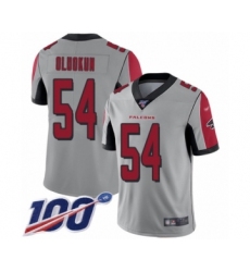 Men's Atlanta Falcons #54 Foye Oluokun Limited Silver Inverted Legend 100th Season Football Jersey