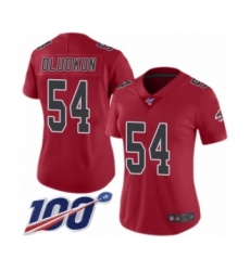 Women's Atlanta Falcons #54 Foye Oluokun Limited Red Rush Vapor Untouchable 100th Season Football Jersey