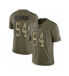 Youth Atlanta Falcons #54 Foye Oluokun Limited Olive Camo 2017 Salute to Service Football Jersey