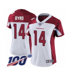 Women's Arizona Cardinals #14 Damiere Byrd White Vapor Untouchable Limited Player 100th Season Football Jersey
