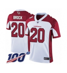 Men's Arizona Cardinals #20 Tramaine Brock White Vapor Untouchable Limited Player 100th Season Football Jersey