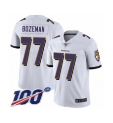 Youth Baltimore Ravens #77 Bradley Bozeman White Vapor Untouchable Limited Player 100th Season Football Jersey
