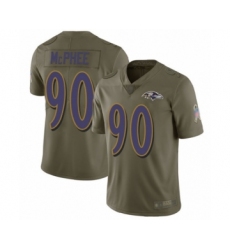 Men's Baltimore Ravens #90 Pernell McPhee Limited Olive 2017 Salute to Service Football Jersey