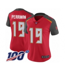 Women's Tampa Bay Buccaneers #19 Breshad Perriman Red Team Color Vapor Untouchable Limited Player 100th Season Football Jersey