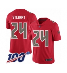 Men's Tampa Bay Buccaneers #24 Darian Stewart Limited Red Rush Vapor Untouchable 100th Season Football Jersey