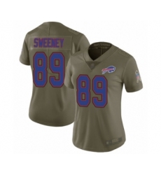 Women's Buffalo Bills #89 Tommy Sweeney Limited Olive 2017 Salute to Service Football Jersey