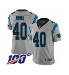 Youth Carolina Panthers #40 Alex Armah Silver Inverted Legend Limited 100th Season Football Jersey