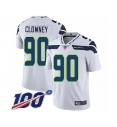 Men's Seattle Seahawks #90 Jadeveon Clowney White Vapor Untouchable Limited Player 100th Season Football Jersey