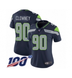 Women's Seattle Seahawks #90 Jadeveon Clowney Navy Blue Team Color Vapor Untouchable Limited Player 100th Season Football Jersey