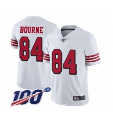 Men's San Francisco 49ers #84 Kendrick Bourne Limited White Rush Vapor Untouchable 100th Season Football Jersey