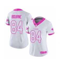 Women's San Francisco 49ers #84 Kendrick Bourne Limited White Pink Rush Fashion Football Jersey