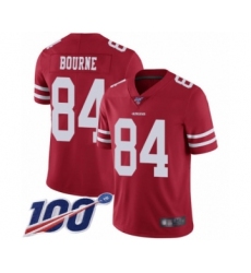 Youth San Francisco 49ers #84 Kendrick Bourne Red Team Color Vapor Untouchable Limited Player 100th Season Football Jersey