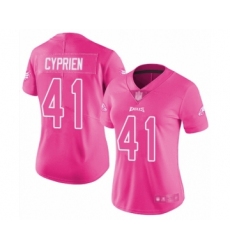 Women's Philadelphia Eagles #41 Johnathan Cyprien Limited Pink Rush Fashion Football Jersey