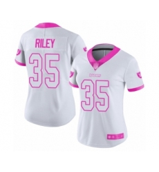 Women's Oakland Raiders #35 Curtis Riley Limited White Pink Rush Fashion Football Jersey